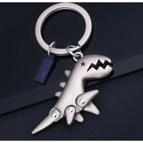 High Quality Metal Key Bag Keychain Gun Black Domineering Dinosaur Pendant Key Chain Removable Star Eye Key Ring Best Gift S143