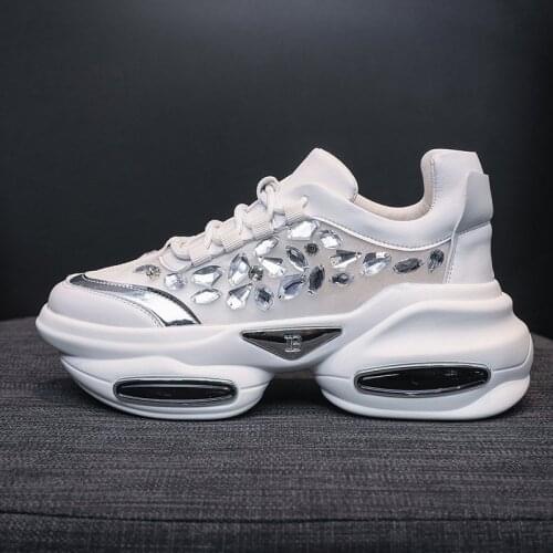 Luxury Sneakers Women 2021 Designer Shoes Fashion Thick Bottom Ladies Vulcanized Shoes Woman Platform Chunky Sneakers Basket Fem