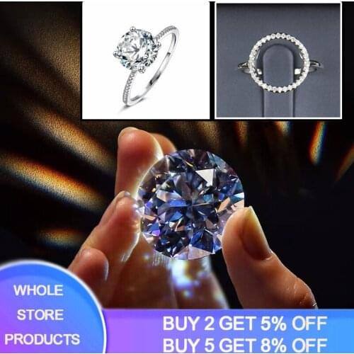YANHUI Luxury Brand Women 2-in-1 Rings Set Original 925 Solid Silver 2.0ct Cubic Zirconia Engagement Rings Bride Jewelry RS200