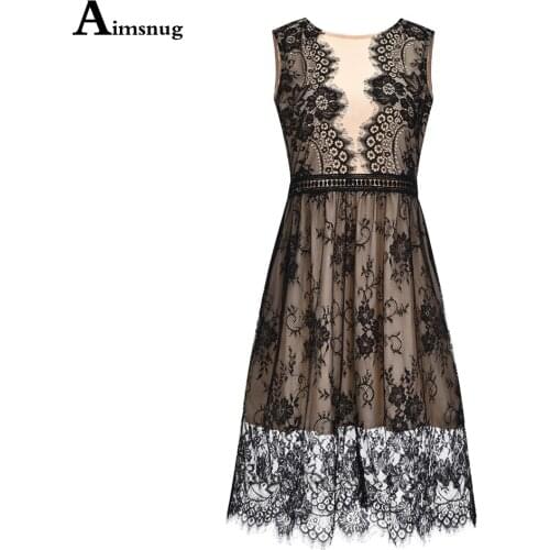 2021 Embroidery Gauze Women Elegant Zipper Dress Sexy V-neck Sleeveless Party Dress Summer New Patchwork Lace Dresses Robe Femme