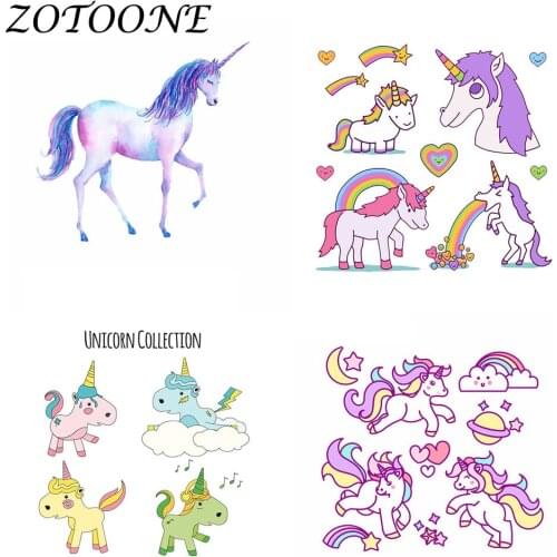 ZOTOONE Unicorn Iron on Patches Thermo Stickers Animal Patches for Clothing Stickers Bike Tactical Heat Transfers for Clothes E