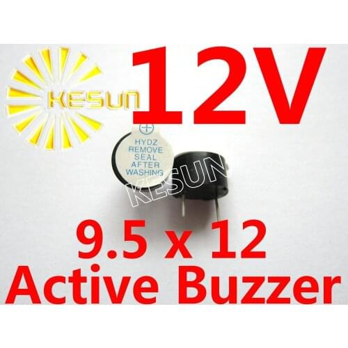 12V Magnetic Active Buzzer 12mm * 9.5mm ROHS for Motormeter , Solar Energy x100PCS