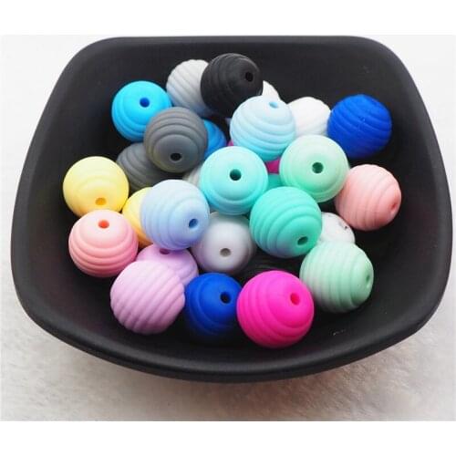 Chenkai 20pcs BPA Free Silicone Spiral Teether Beads DIY Baby Pacifier Teething Montessori Sensory Jewelry Making Toy Beads