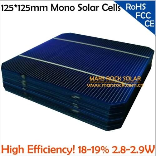 200pcs 2.9W 0.5V A Grade 5x5 Solar Cells Monocrystalline Silicon, Buy Solar Cell Get Enough PV Ribbon Wire for DIY Solar Panel