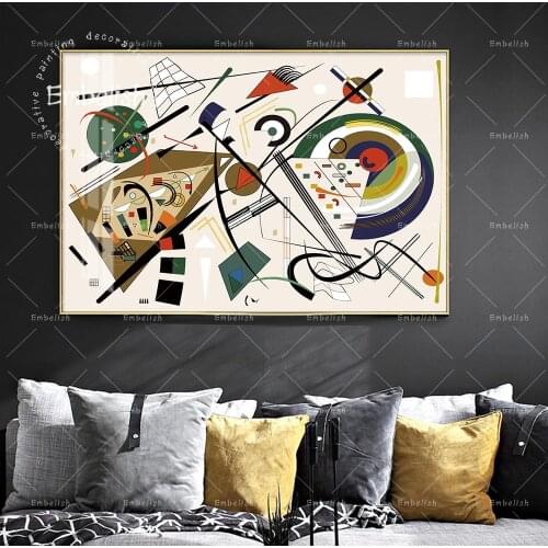 Embelish Abstract Shapes By Kandinsky Famous Artworks Modern Home Decor Pictures HD Canvas Paintings Large Living Room Posters