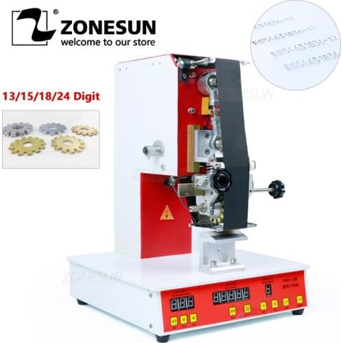 ZONESUN Rolling Ribbon Printer Electric Hot Thermal Printing Machine Number Turning Expiration Code Date Number Printer