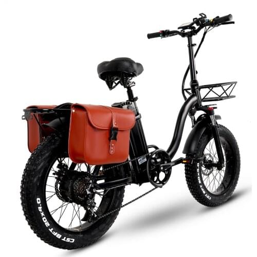 EU Stock) Electric Bike 750w Ebike 48v 15ah Folding Bicycle Lithium Battery Fat Tyre e Bike for Women Men Adult