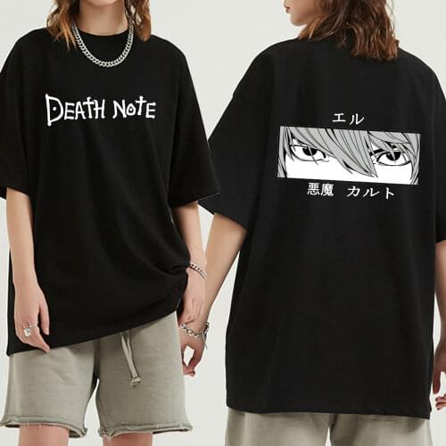 Novelty Death Note Shinigami Ryuk T-shirt Women Short Sleeve Japanese Manga Light Yagami L T-shirt Cotton Anime Tee Gift Idea