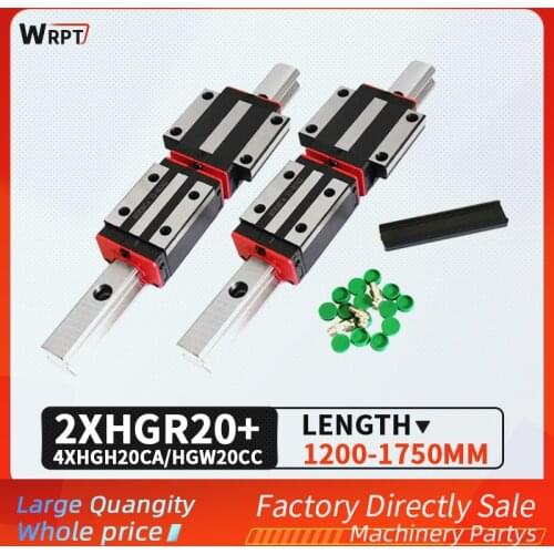 HGR20 1200mm-1750mm linear guide 2pc HGH20 + 4pc HGH20CA linear narrow / flange bracket slider HGW20CC cnc parts