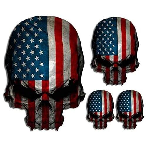 Hot Sell American Flag Sticker Decal Skull Car Boat Window Graphic Set USA Military Truck