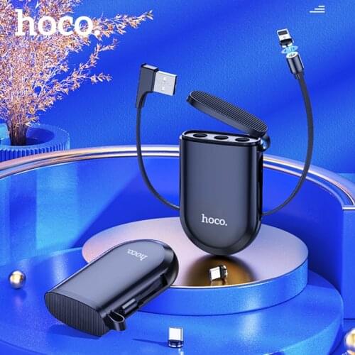 HOCO 3in1 Magnetic USB Cable Fast Charging Type C Cable Retractable Magnet Charger For iPhone 12 Xiaomi 11 USB Cord Wire Cable