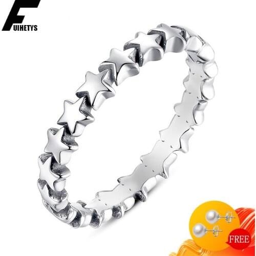 Bali Jelry Fashion 925 Silver Women Ring Jewelry for Wedding Five-pointed Star Shape Ornaments Rings Engagement Party Wholesale