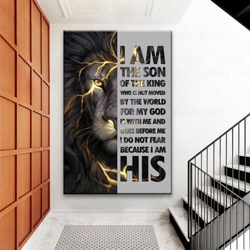 Motivational Poster Office Wall Decoration Canvas Painting Inspring Quote Lion Pictures for Living Room