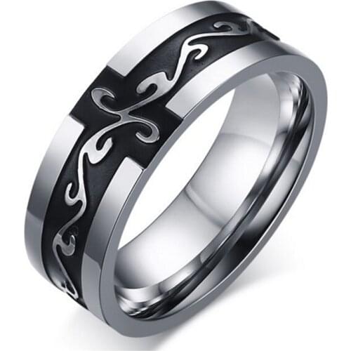 Black Dragon Pattern Black Ring Men Joyeria De Acero Inoxidable Jewelry Elegant Jewelry Ring
