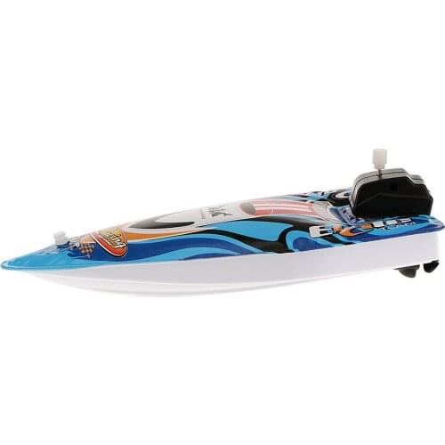Inflatable PVC Boat Wind Up Powered Speedboat Kids Water Toys Random