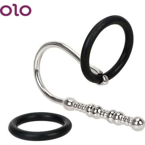 OLO 3pcs/set Stainless Steel Penis Plug Catheters Sounds Urethral Dilators Catheters Male Chastity Device Sex Toys For Men