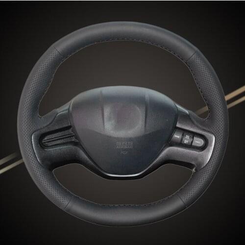 Auto Braid On The Steering Wheel Cover For Honda Civic 8 2006-2011 (2-Spoke) DIY Car Braiding Steering Wheel Covers Car-Styling