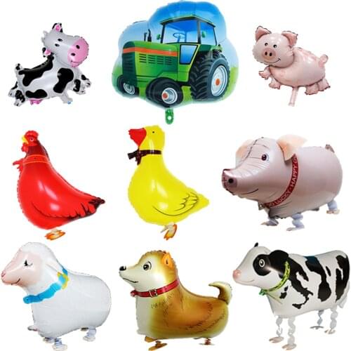 Walking Farm Animals balloons Birthday Party Decoration Supplies Cow pet Balloons latex tractor globos for kids