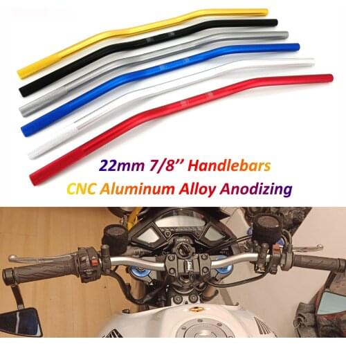 22mm Motorcycle Handlebars CNC Aluminum Alloy Anodizing with Logo for Kawasaki Ninja 400 Z800 Z900 CB650R CG125 CBR600RR MT09 R6