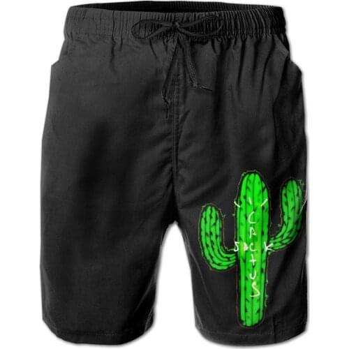 Summer Men Causal Shorts Breathable Quick Dry Funny Geek R206 Loose Jack Cactus And Male Shorts