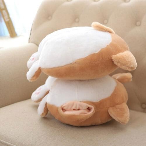 Cute Brown Corgi Dog Ass Plush Car Headrest/Seat Cushion Soft Stuffed Plush Toy SCVD889