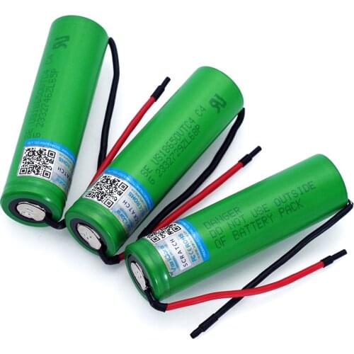 6pcs VariCore New 100% Original 3.6V 18650 US18650VTC4 2100mAh VTC4 20A 30A Rechargable battery discharge + DIY Silica gel cable