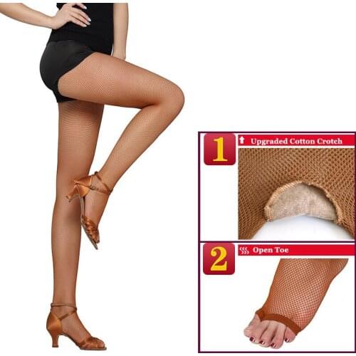 Women Sexy Fishnet Tights Mesh Pantyhose Ballroom Latin Dance Elastic Sexy Stockings Female Nylon Stockings