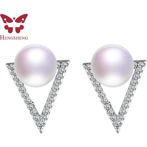 HENGSHENG New Arrival 925 Sterling Silver Earrings Natural Freshwater Pearl Drop Earring Hot Sale Wedding Gift For Women