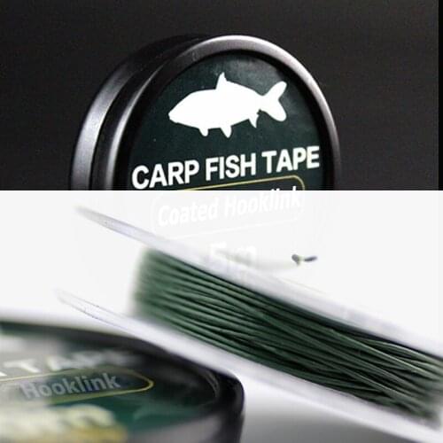 10Meters 25LB 35LB Carp Fishing Line Coated Hook Link for Carping Chod Hair Rig Tippet Detwister Leader Hooklink Skin Line