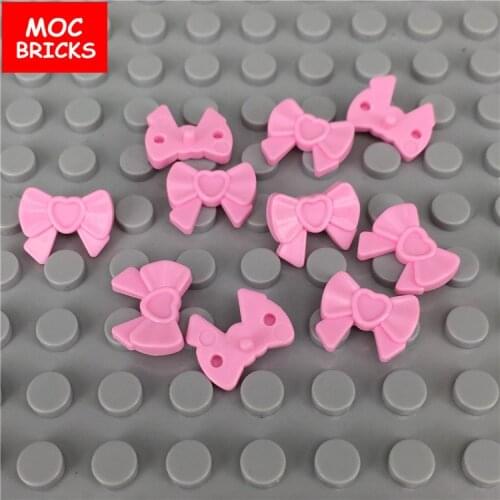 10pcs/lot MOC Bricks DIY Pink Butterfly and Bows Action figure Educational Building Blocks Toy Kids Christmas Gifts
