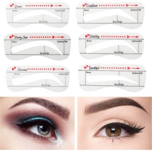 10Pcs/set Reusable Eyebrow Stencil Set Eye Brow DIY Drawing Guide Styling Shaping Grooming Template Card Easy Makeup