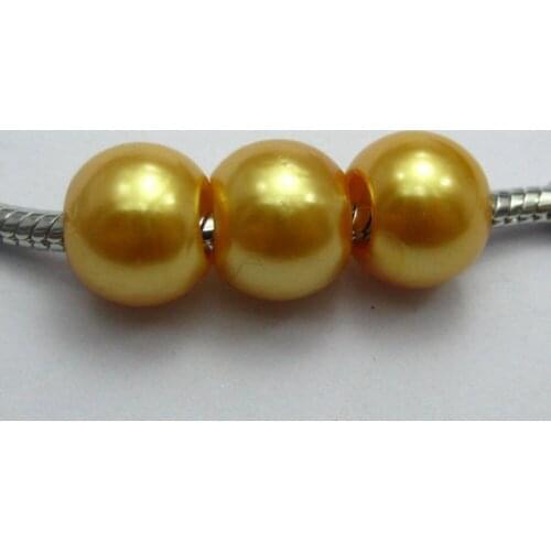 100 Orange Acrylic Pearl Round Beads 12mm(1/2")Fits Charm Bracelet