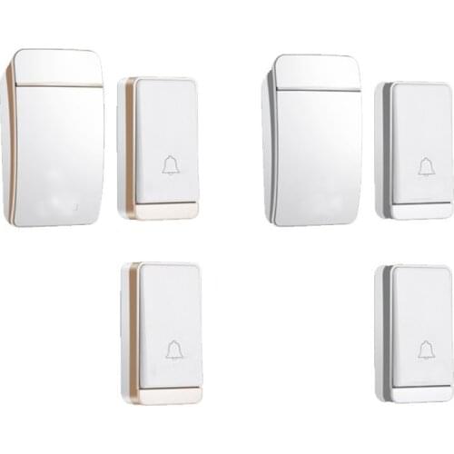 Emitter free of battery 2TX 1RX wireless door bell set wireless doorbell ip44 200M work door chime door ring receiver 110-240V