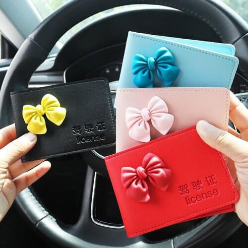 Drivers License Protective Cover Creative Pu Bowknot Slim Bank Credit Card Id Cards Coin Case Bag Wallet Organizer Women Men