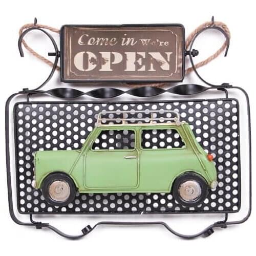 Decorative Metal Door Lettering Green Car Decorated - Cafe, Restaurant, Hotel-Wall Lettering-Gift, trinket, Vintage, Quality