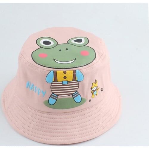 Baby Frog Print Cartoon Bucket Hat Kids Summer Sun Hats Boys Girls Panama Fisherman Cap