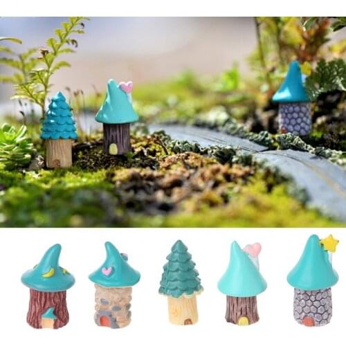 1Pc Resin House Fairy Garden Miniatures Micro Cottage Landscape DIY Decorations