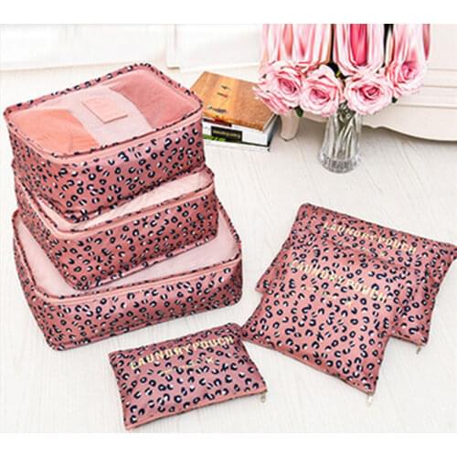 Travel Packing Cubes 6pcs/Set Fashion Waterproof Large Capacity Clothing Sorting Organize Bag Storage Package Men Weekender Bags