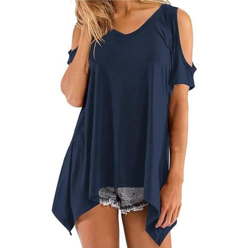 Womens Sexy T Shirt Soild Color Hollow Out Harajuku Casual Short Sleeve Cold Shoulder Tunic Tops T Shirts Camisetas De Mujer