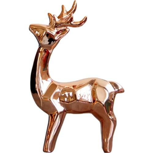 Ceramic Reindeer Arts Elk Sculpture Figurine Collectible Arts Statue for Home Office Creative Europe Styles