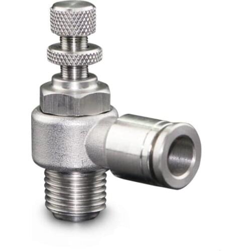 FUMAO Hot Sale 304 Stainless Steel Throttle valve Air Flow Speed Control Valve Tube Water Hose Pneumatic Push In Fittings