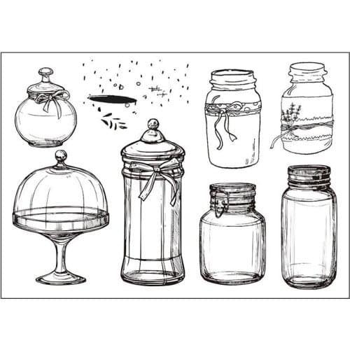 KLJUYP Bottles Transparent clear stamp for DIY Scrapbooking/Card Making/Kids Christmas Fun Decoration Supplies