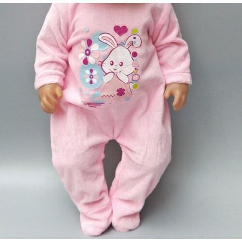 Doll clothes for baby dolls pink fur winter jumpsuit for 18" 43cm born baby doll clothes baby girl birthday gifts