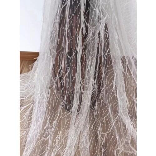 Top sale ZH-53114 tulle lace fabric Fashion design African French fabric embroidery cord lace fabric