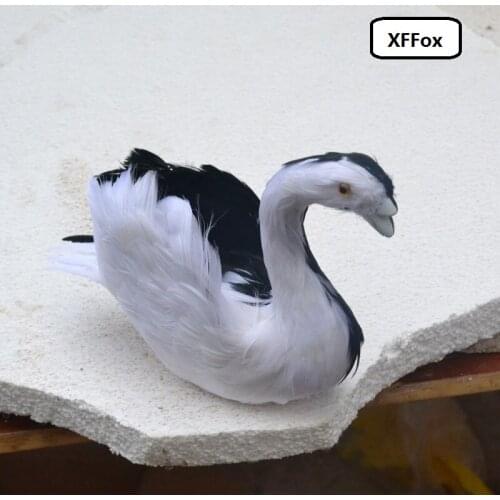 Small cute simulation white&black swan model foam&feather lifelike swan toy gift about 25cm xf0695