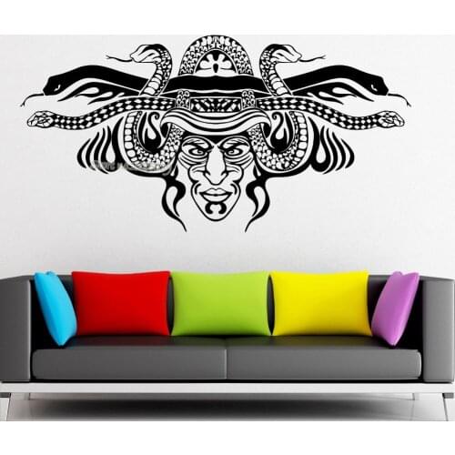 Chieftain Savage Shaman Mask Wall Sticker Vinyl Decal Living Room Home Decor Art Sofa Background Wall Tattoo Poster Decals LA535