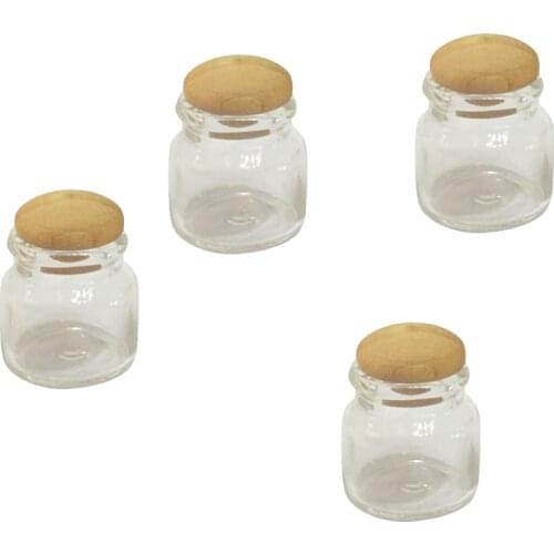 1:12 Scale Dollhouse 4Pcs Miniature Candy Bar Food Jar Kitchen Decoration