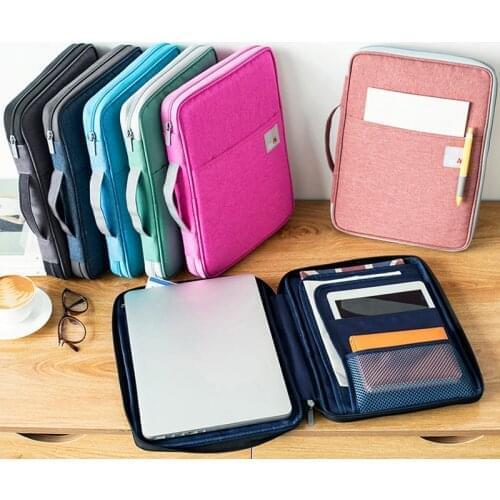 Multi-functional Waterproof Oxford Cloth Organized Tote For Notebooks Pens Computer Stuff A4 Document Bags Filing Pouch Portable