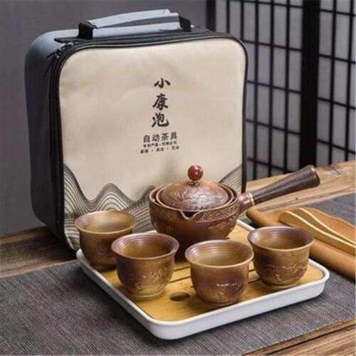 Tea Cup Set Chinese Tea Set Ceramic Kung Fu Teaware New Teapot with Bag Tea Making Portable Travel Outdoor Tea Service Tools Mug