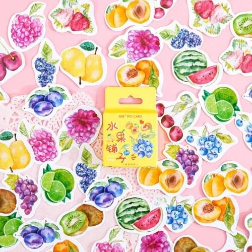 45Pcs Flowers Adhesive Stickers Bullet Journal Cute Stationery Decorative Chrysanthemum Leaves Skateboards Luggage 4CM